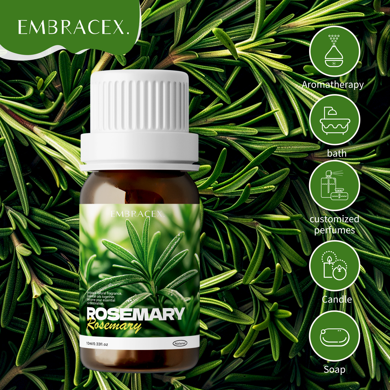 10ml Rosemary Essential Oils 100% Pure Natural Rosemary Oil Premium Grade Essential Oils For Hair Care,Skin, Aromatherapy