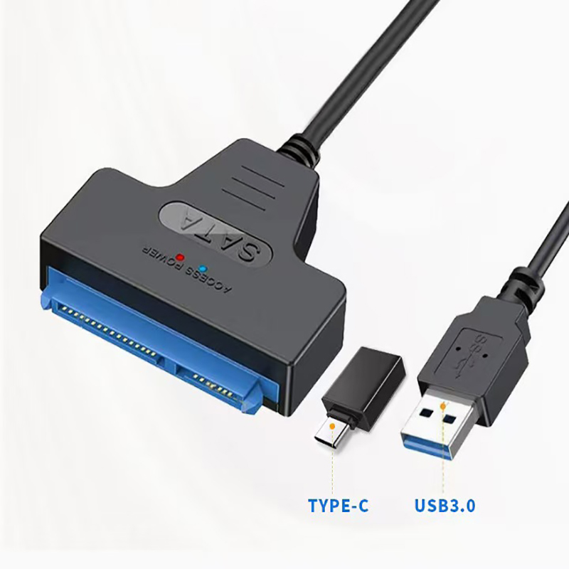 SATA naar USB 3.0 Adapterkabel voor 2,5 inch harde schijf HDD/SSD gegevensoverdracht, 2-in-1 SATA-kabel externe harde schijf converter