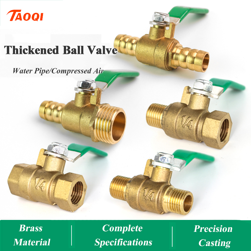 1/8" 1/4'' 3/8'' 1/2'' Female/Male Thread Brass Valve Brass small ball valve Connector Joint Copper Pipe Fitting Coupler Adapter