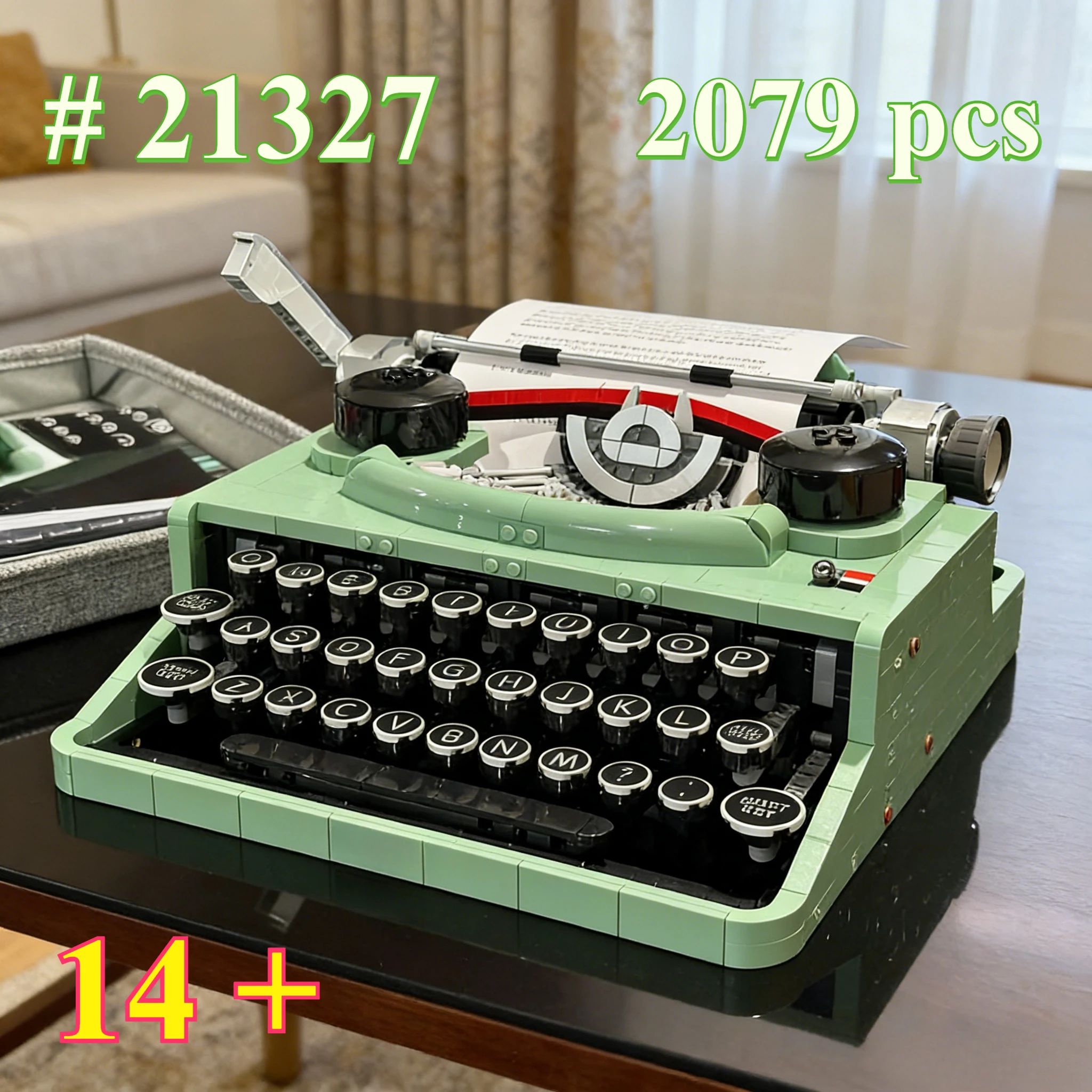 2079-teiliges IDEAS Retro Klassisches Schreibmaschinen-Bausteinset DIY Sammlerstück Kreatives Modell-Bausatz Spielzeug Geburtstagsgeschenke für