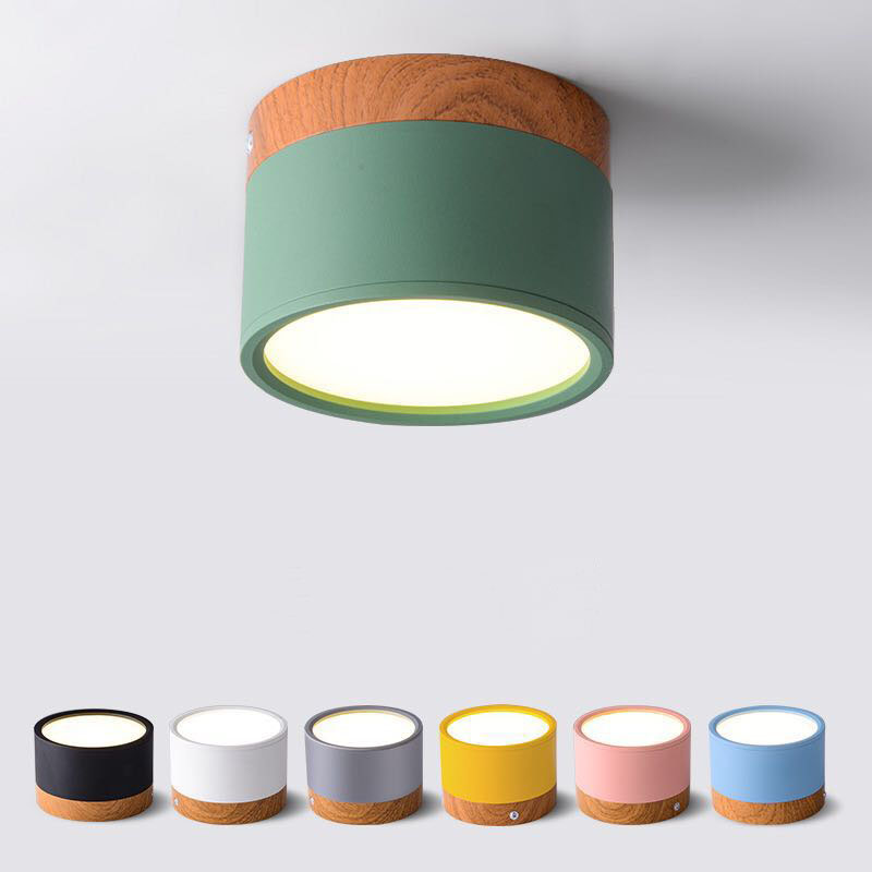 Lámpara LED de Techo Empotrada, Regulable, 5W 7W 9W 12W 15W, Estilo Nórdico, Moderna, de Madera, para Decoración de Interiores