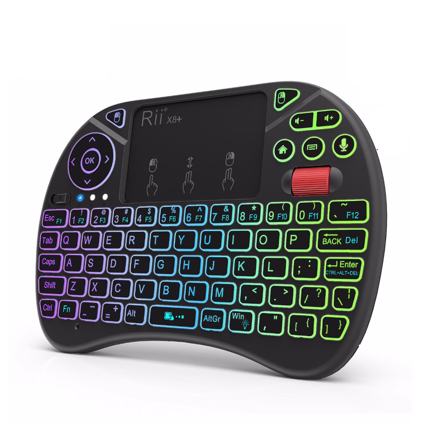 Мини-клавиатура Rii X8 + с тачпадом для Android TV Box Smart TV/PC/Ipad Голосовой поиск со светодиодной подсветкой RU/US Беспроводная клавиатура