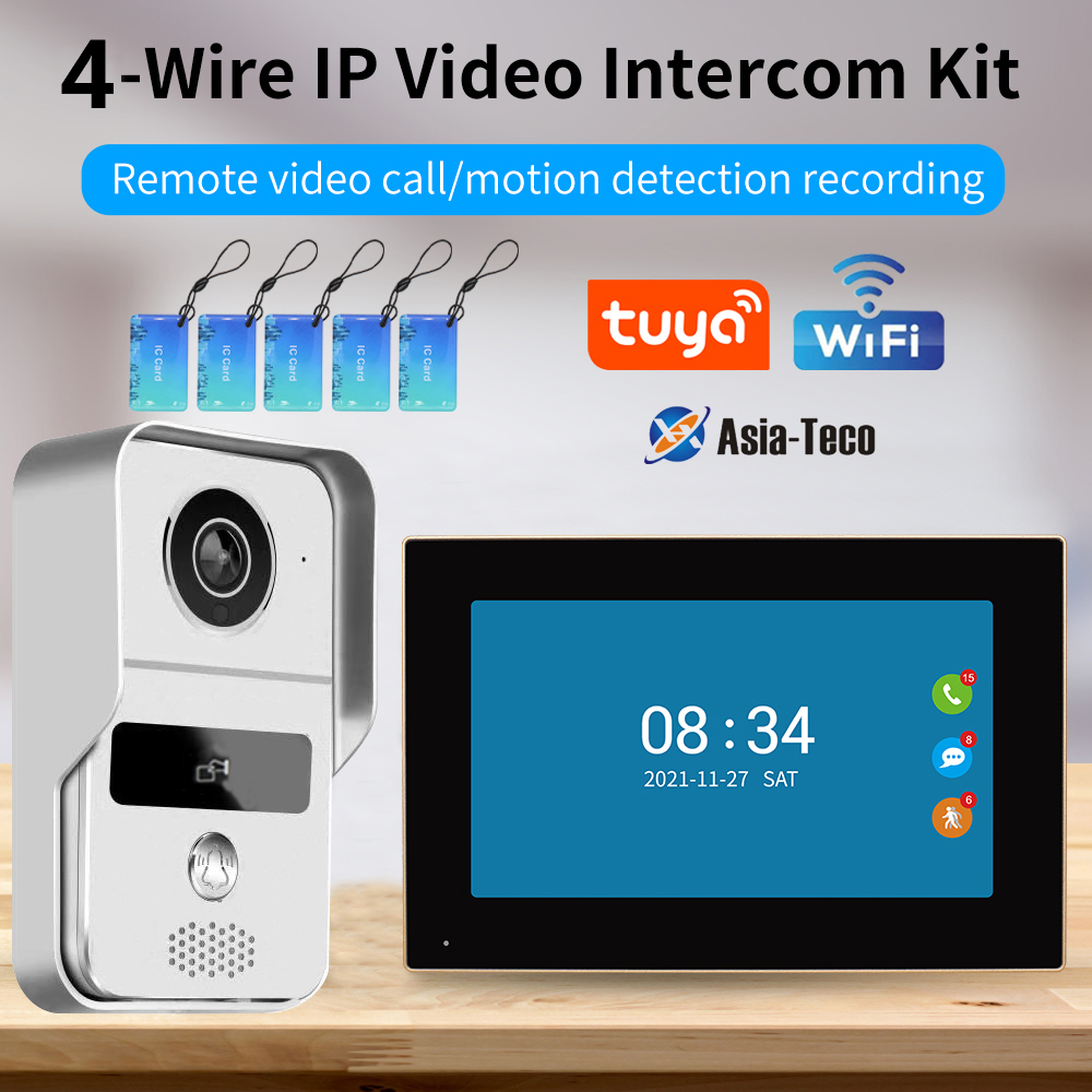 Tuya 1080P Wifi Video Deurbel 7/10inch 7 Kleur Touchscreen Smart APP Thuis Intercom Kits voor RFID Toegangscontrole Systeem Villa