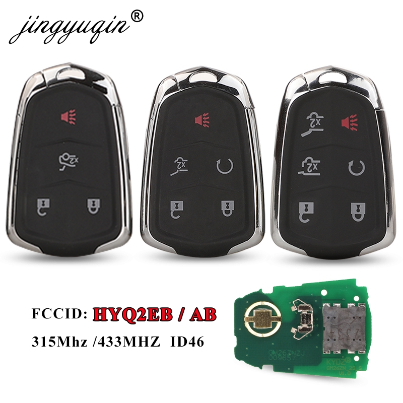 Jingyuqin 4/5/6 Knop Slimme Afstandsbediening Sleutelhanger Voor Cadillac Escalade/Escalade Esv 2015-2019 Xts Cts CT6 Ats HYQ2EB HYQ2AB