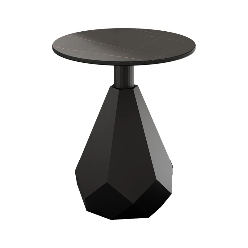 Mesita para café de sala de estar, mesa de centro circular de metal pequeña de mármol de diseño, mini encimera dorada, muebles nórdicos modernos