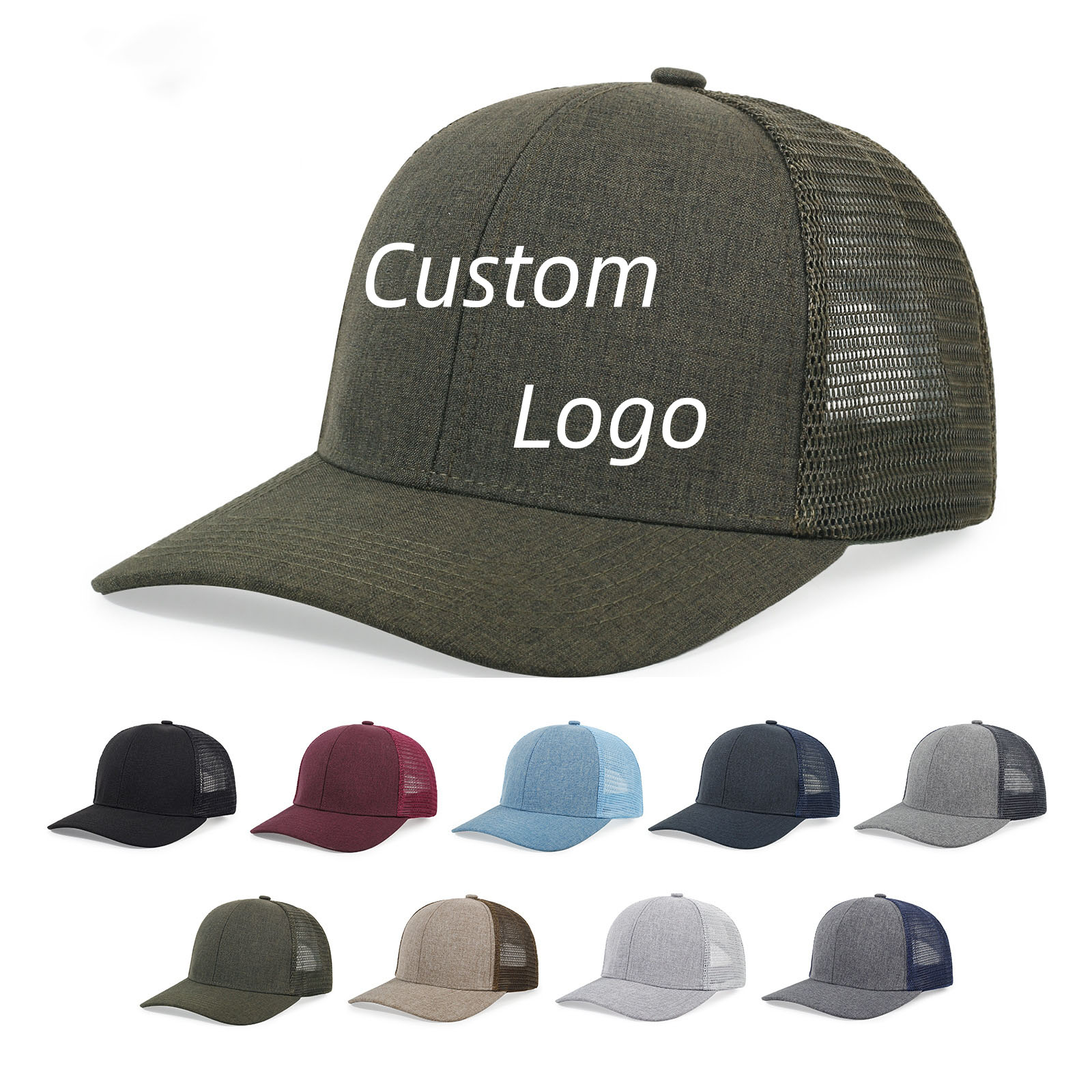 Logo personalizzato Richardson 112 Trucker Cap Unisex Flat Bill Hip Hop Snapbacks cappelli Summer traspirante Mesh Baseball Caps Gorros