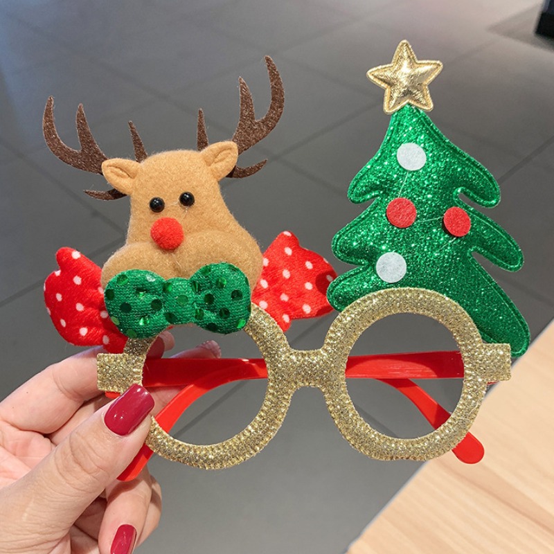 Новый год Navidad, детский подарок, Санта-Клаус, рождественская елка, оправа для очков с изображением лося, очки с Рождеством, реквизит для фотосессии, рождественские украшения, игрушка