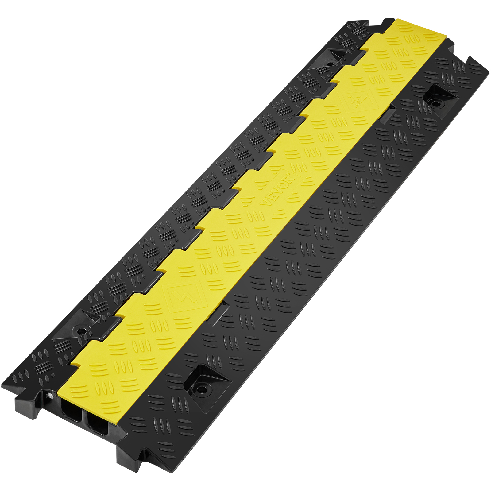 SucceBuy Kabelbeschermer Oprit 1/3/5 PCS 2-kanaals Heavy Duty Wire Cord Cover Ramp, TPR Flip-Open Top Cover Traffic Speed Bump