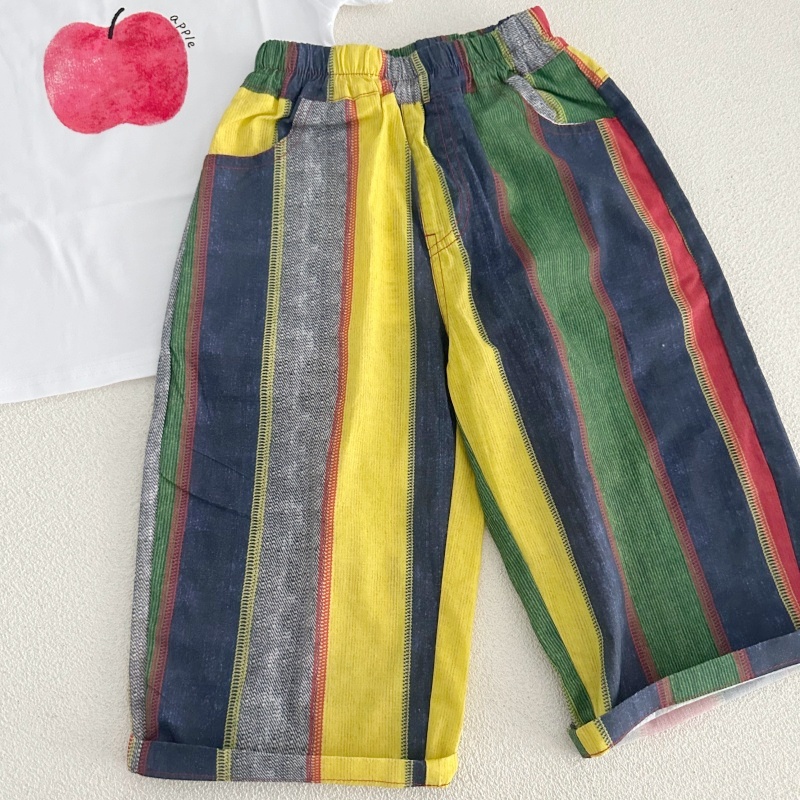 Pantalones de Verano 2026 para Niños de 1 a 7 Años, Pantalones de Dibujos Animados con Rayas Coloridas, Pantalones para Niños, Ropa Suave y Moderna para Bebés