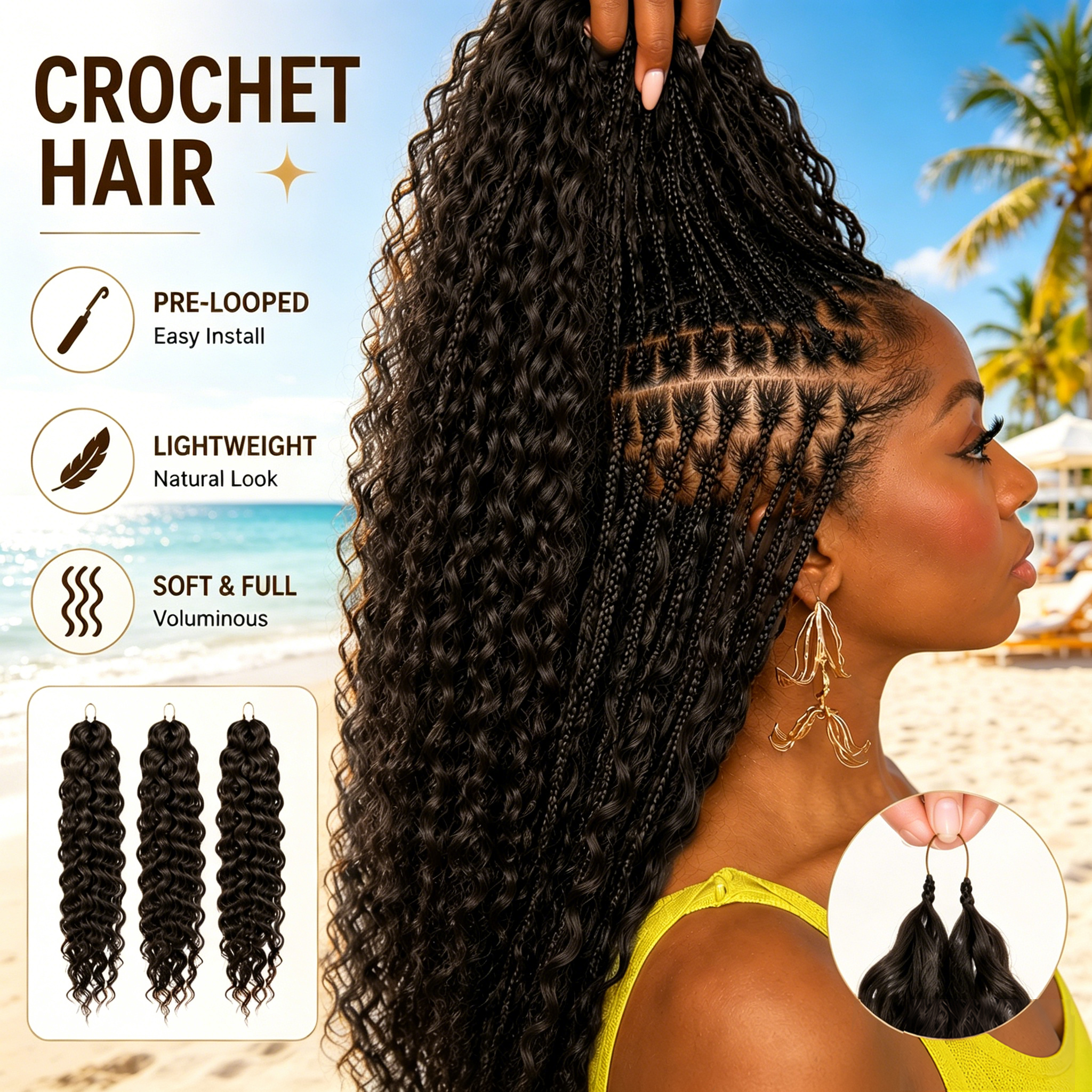 Smilegirl Extensioni di Capelli Umani Remy Brasiliani 12A, Ricci Profondi a Spirale Piccola, Ricci all'Uncinetto, Onde Profonde Ricci, Capelli Vergini Effetto Piuma