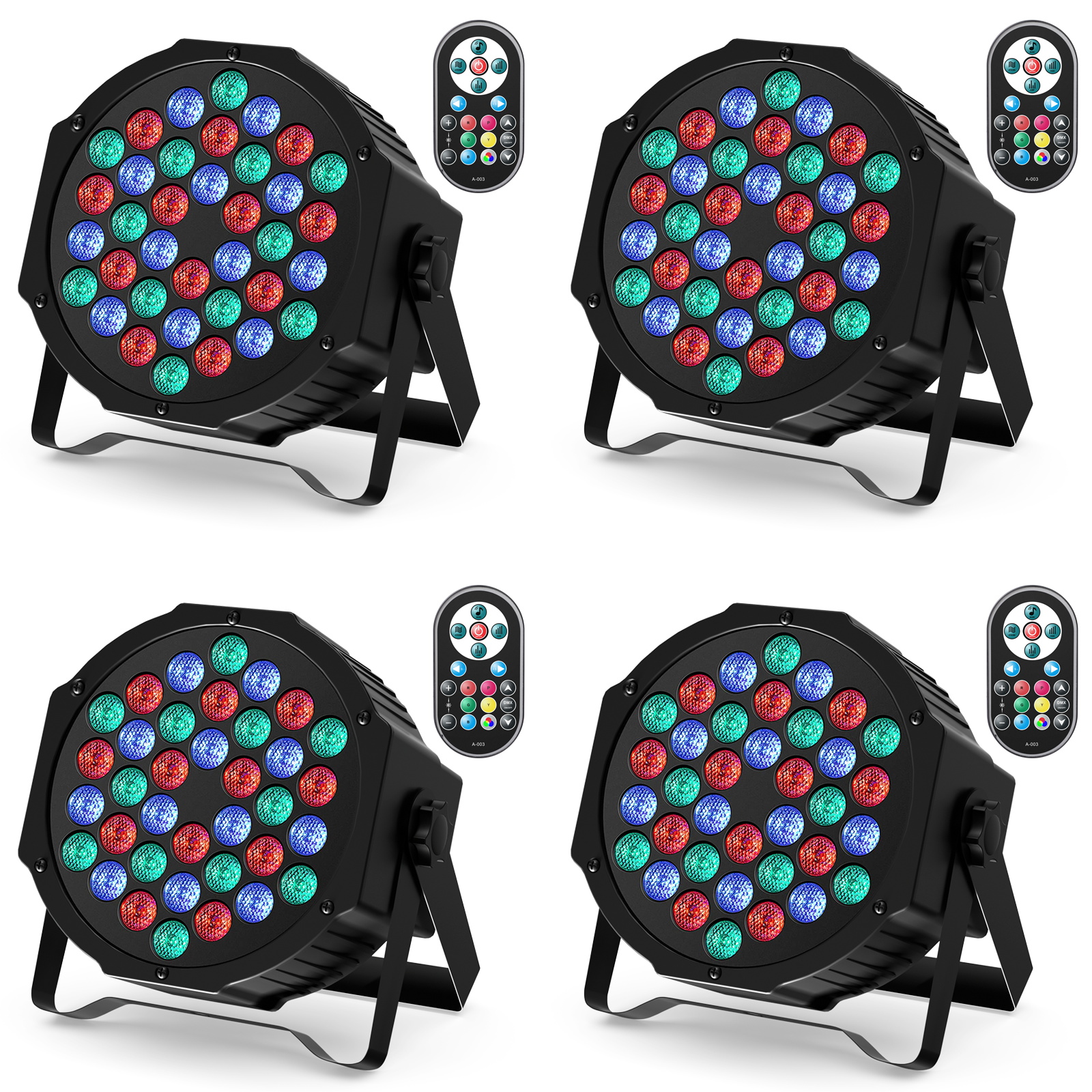 Datewink 2/4PCS Flache Par Lichter 36LEDs RGB Bühnenbeleuchtung Effekt DMX512 Steuerung Für DJ Disco Kirche hochzeit Party Club Weihnachten