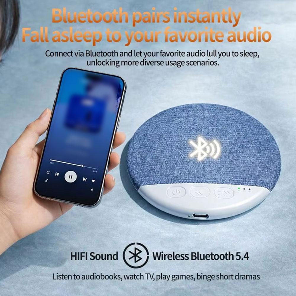 Mini Głośnik Bluetooth do Snu Dźwięki Natury Biały Szum Soundbar Bezprzewodowy Odtwarzacz Muzyki MP3 Ultracienki Wyłącznik Czasowy Odtwarzacz Audio