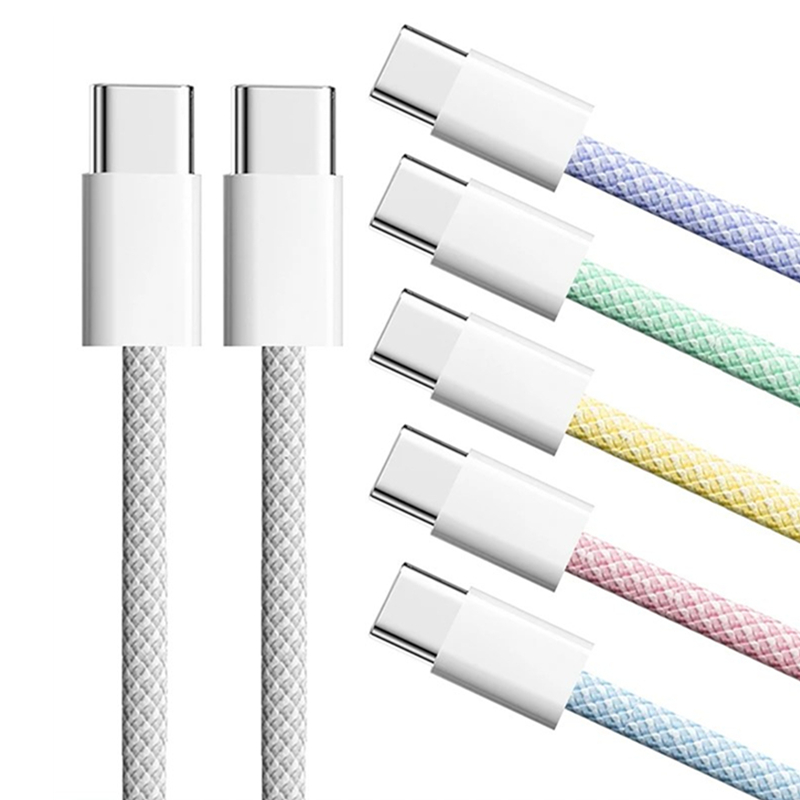 Cabo de Carregamento Rápido PD 60W USB-C para iPhone 15 16 Plus 16 17 Pro Max Samsung Xiaomi Redmi Huawei Honor Realme OnePlus