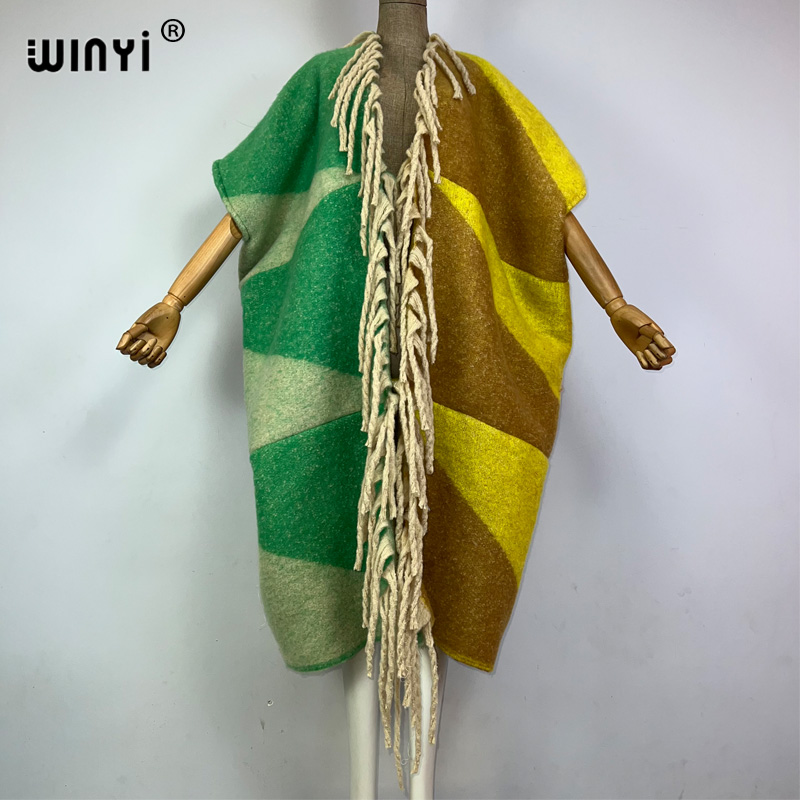 Winyi เสื้อคลุมฤดูหนาวคุณภาพสูงเสื้อโค้ทตัวใหญ่ยาวผ้าหนาอบอุ่นสำหรับผู้หญิงเสื้อโค้ทสไตล์แอฟริกัน
