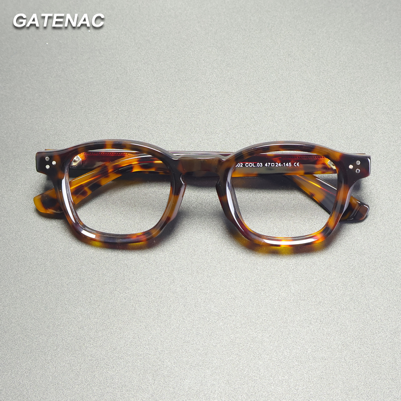 Gatenac Vintage épaissi acétate lunettes cadre hommes carré qualité à la main lunettes cadre femmes marque de luxe lunettes de créateur