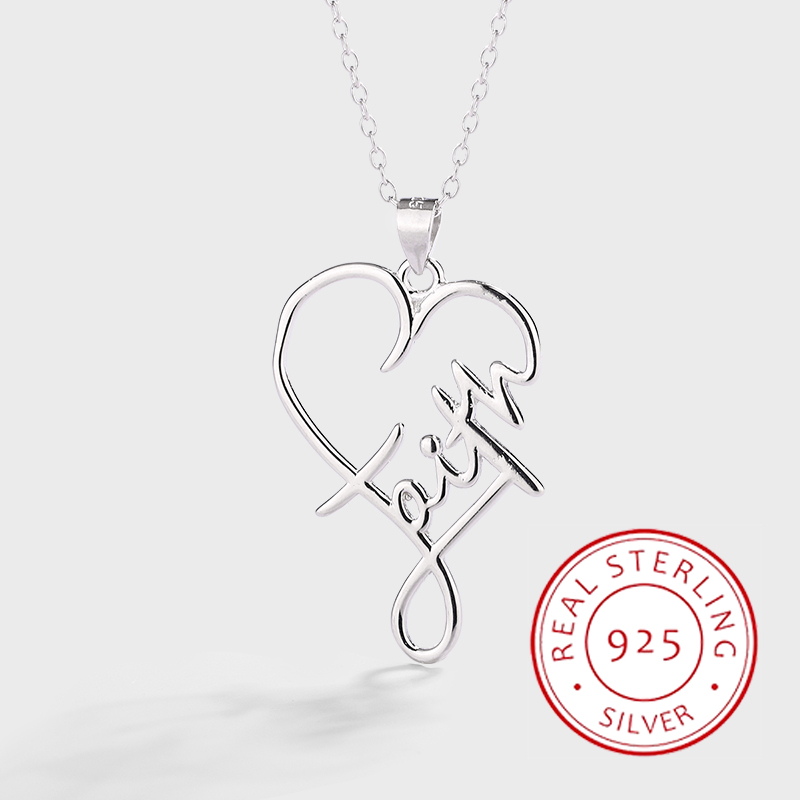Creativo e unico autentico S925 argento personalizzato a forma di cuore inglese lettera clavicola catena per le donne collana squisita