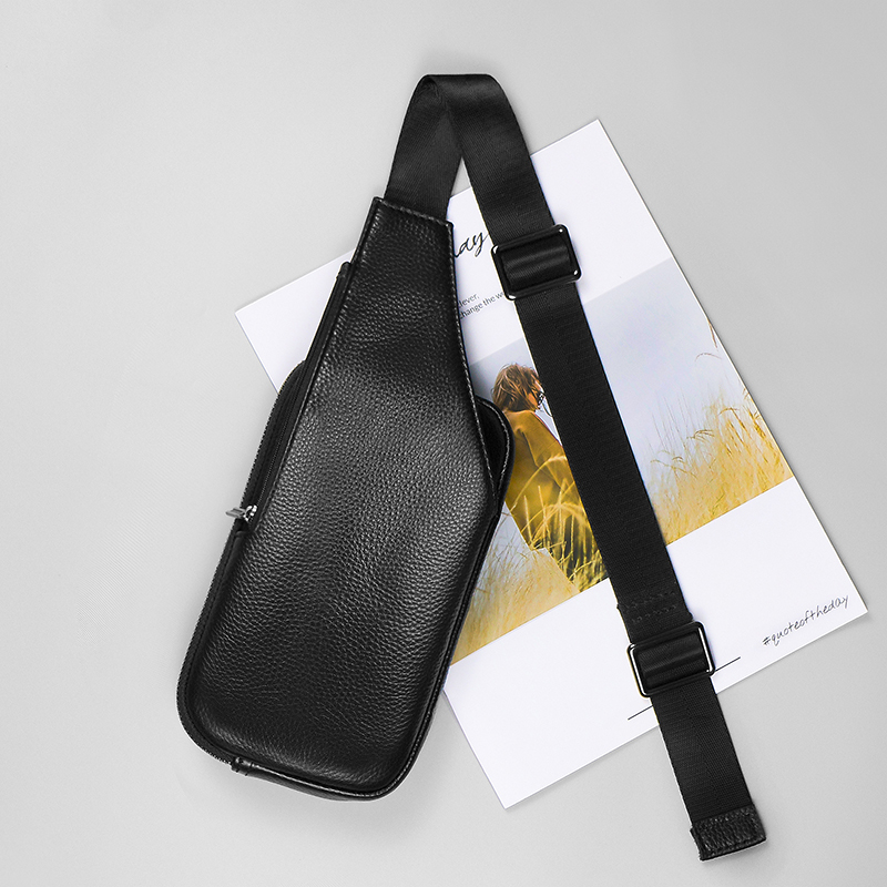 Pequeno estilingue de couro crossbody saco de peito leve daypack fino anti-roubo cruz corpo saco sobre ombro mochila pacote homem mulher