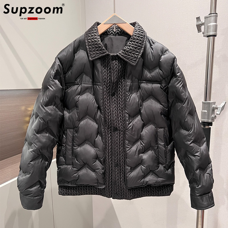 Supzoom, recién llegado, Top, moda informal, empalme, traje de pan de moda de invierno para hombre, chaquetas y abrigos acolchados de algodón para parejas