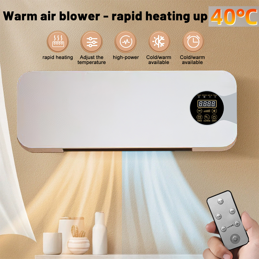 Neue elektrische Wandheizung, tragbarer Heizventilator mit Fernbedienung, verstellbare Heiß- und Kaltlufterhitzer für Zuhause, Badezimmer, Schlafzimmer
