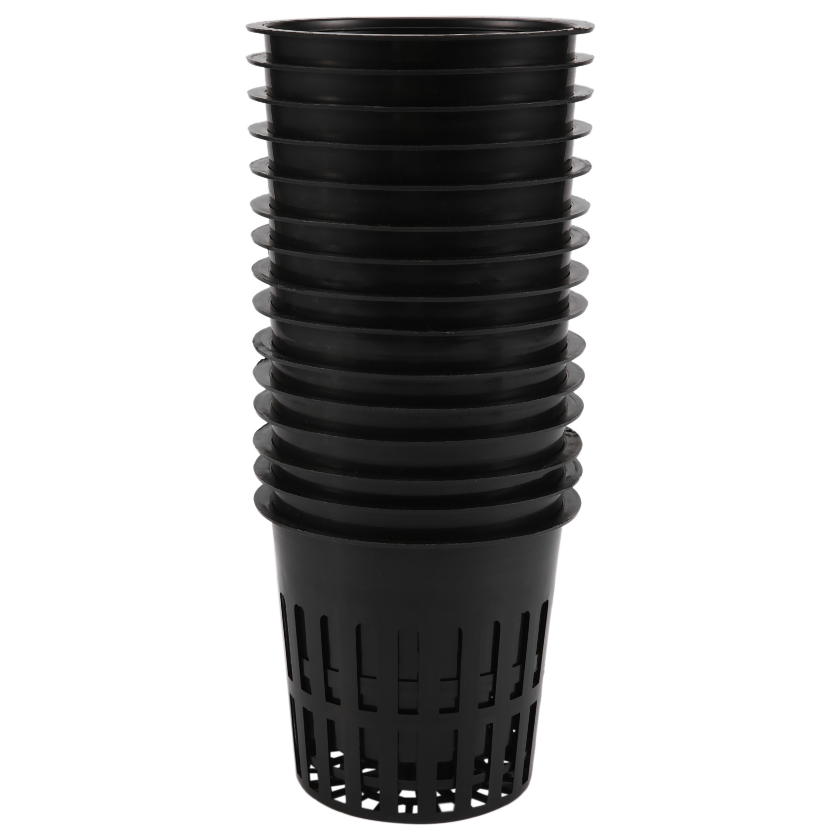 Paquete de 15 tazas de red de 4 pulgadas, malla ranurada, filtro de labio ancho, cesta de cubo para maceta de red para plantas para hidroponía
