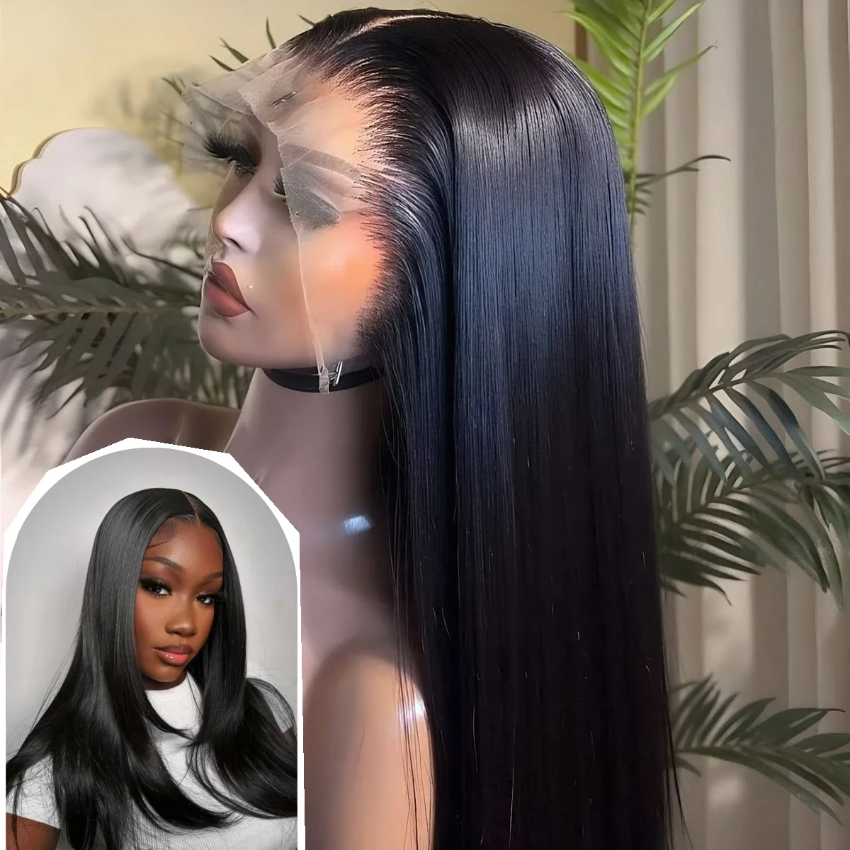 13x6 HD Lace Human Hair Wig Pre Plucked Bone Straight Lace Front Human Hair Wigs For Woman 200 Density 5x5 HD Lace Closure Wig 13x6 HD Lace Front Wigs Human Hair 200 Density Soft Silky Straight Human Hair Lace Frontal Wigs for Women