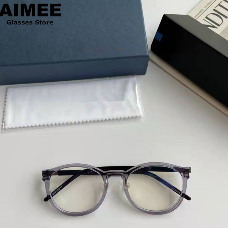 Dinamarca Brand Round Titanium Glasses Frame para Homens e Mulheres, Ultraleve Chifre Óculos, Handmade Óculos Frames, Alta Qualidade, Novo