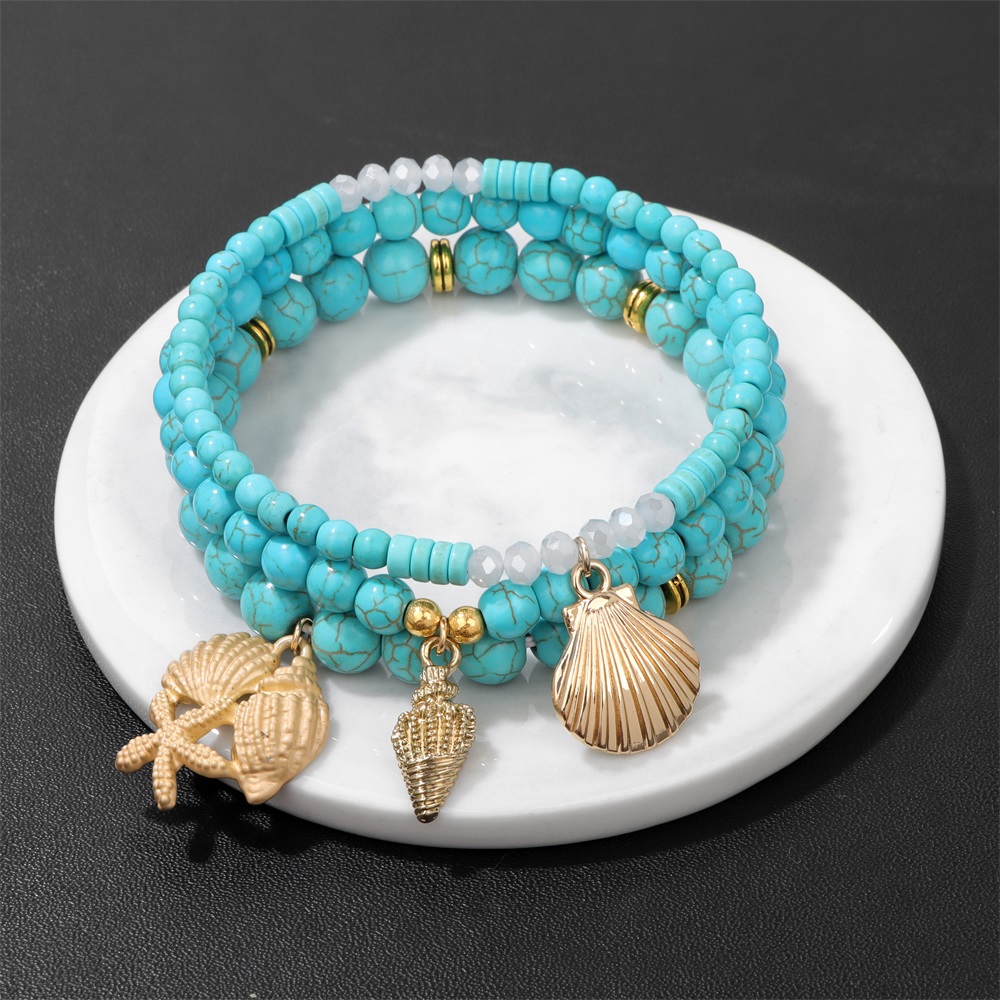 Handgemaakte Boheemse Kleurrijke Stenen Kralen Schelp Zeester Armbanden Voor Vrouwen Meisjes Kralen Armband Zomer Sieraden Cadeau