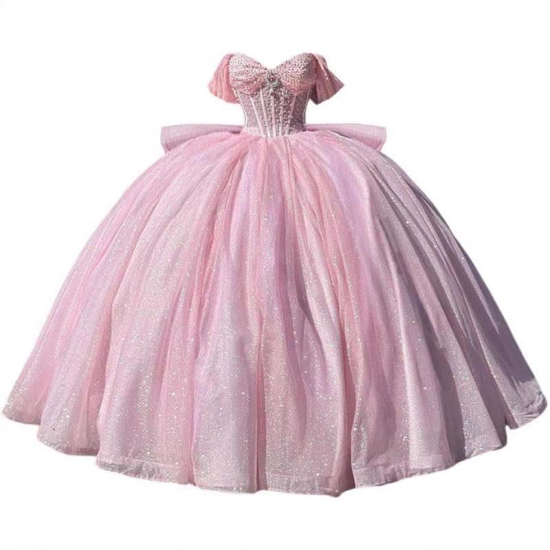 2025 Neue Quinceanera-Kleider, Ballkleid, Vestidos de 15 Jahre, glitzernde bodenlange Aschenputtel-Prinzessin-Partykleider, individuell gestaltet