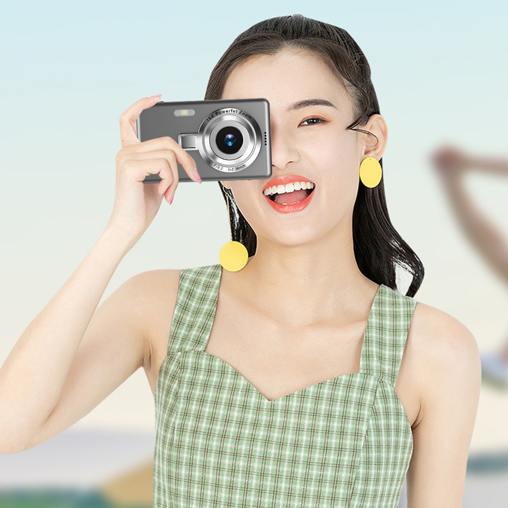 4K HD 1080P กล้อง vlogging แบบพกพา16X ซูมอัตโนมัส vlogging กล้องป้องกันการสั่นไหว2.4นิ้วหน้าจอ IPS สำหรับถ่ายภาพและวิดีโอ