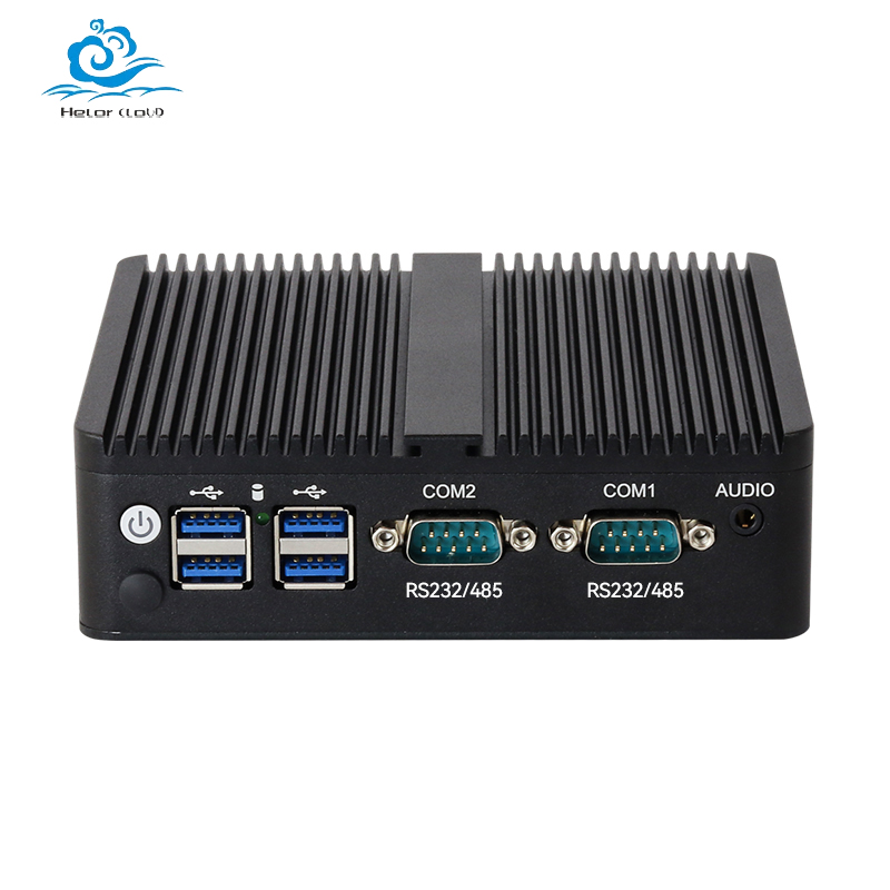 Helorpc Mini Industrial sin ventilador con Inter Celeron J6412 compatible con WIN10 Pfense con 2xGigabit LAN 6xUSB 1xHDMI 1xVGA computadora