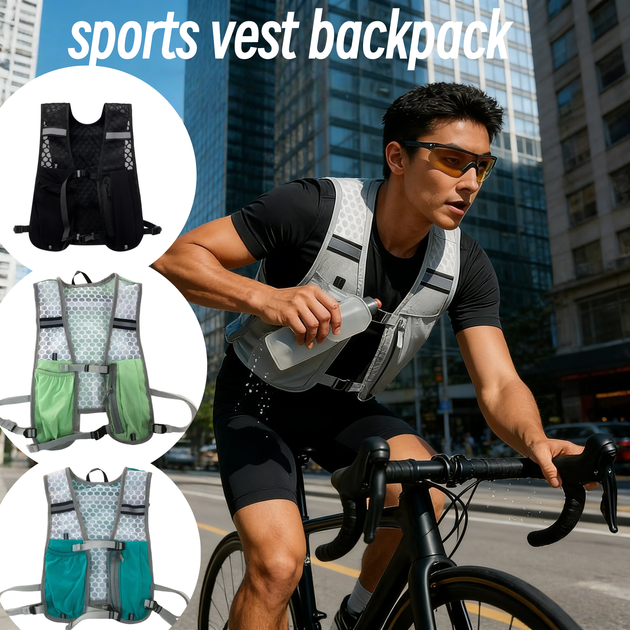 Chaleco Ligero para Correr y Ciclismo, Reflectante, con Bolsillo para Teléfono, para Deportes al Aire Libre
