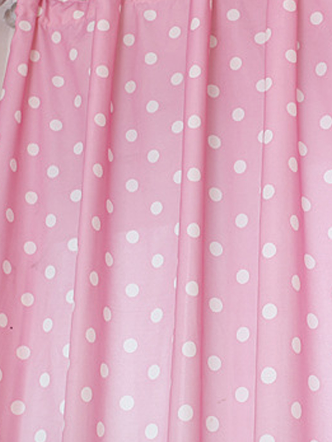 Korean style fresh countryside left and right round dot curtains 1PC