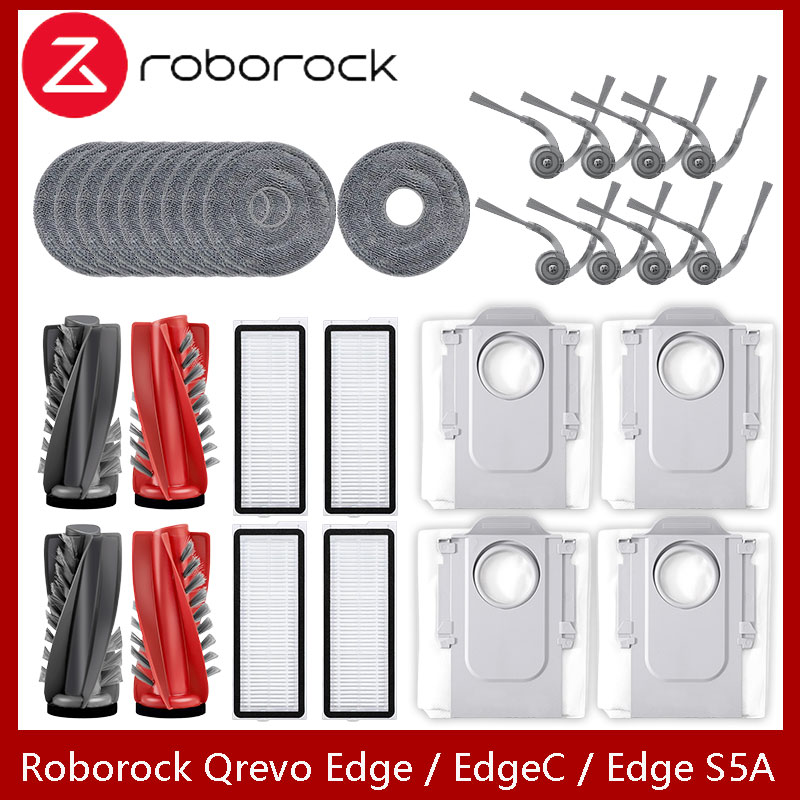 Fit For (Roborock Qrevo Edge / EdgeC / Edge S5A / 5V1 / Curv) Vacuum Parts Main Roller Side Brush Hepa Filter Mop Cloth Dust Bag
