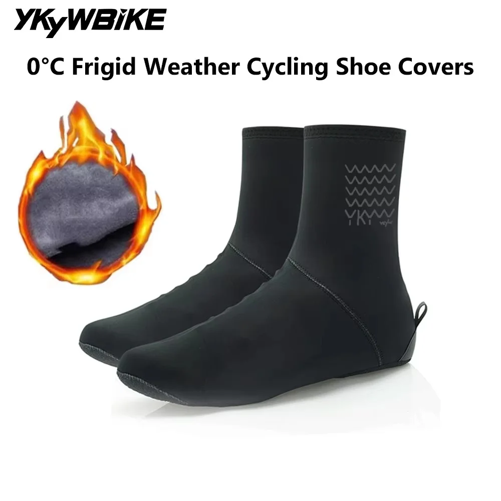 Ykywbike Winter Cycling Shoes Cover Thermal Fleece MTB Bike Overshoes Waterproof Windproof Bicycle Shoe Cover Cycling YAS320