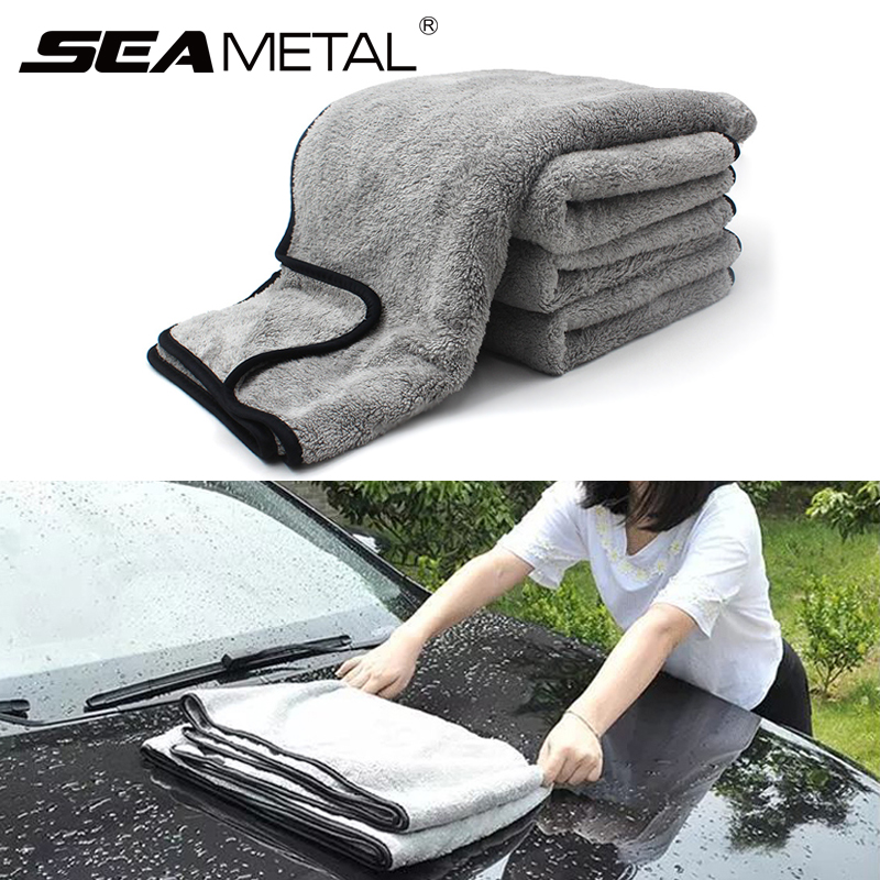 SEAMETAL Microfiber Autowashanddoek Ultrazachte autopoetsdoeken Hoog absorberende droogdoek Washanddoek voor autodetaillering