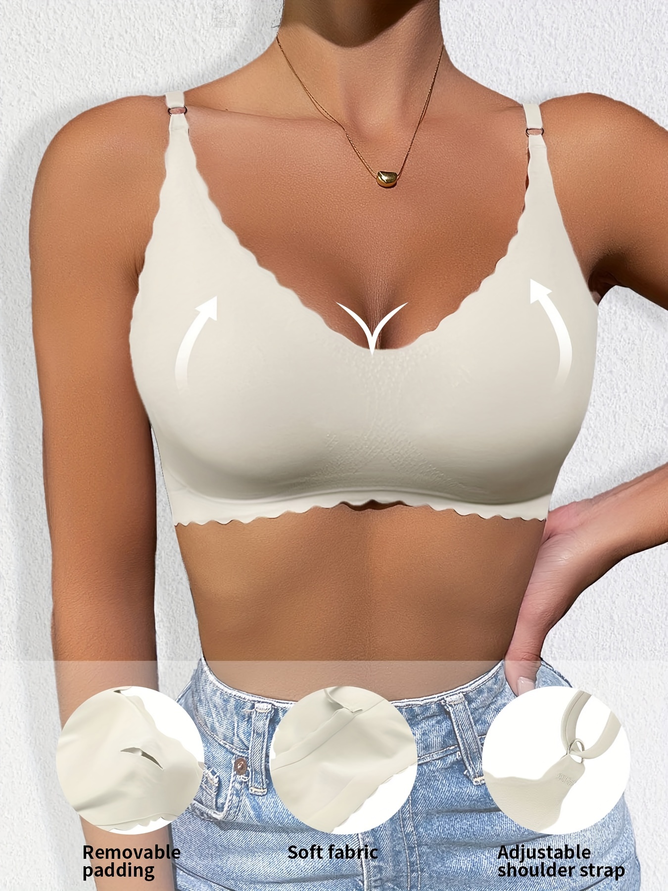 Nouveau Design offre spéciale soutien-gorge confortable sans fil rembourré bord ondulé corée découpe Laser Invisible vêtements de Yoga dames soutien-gorge sans couture femmes soutien-gorge