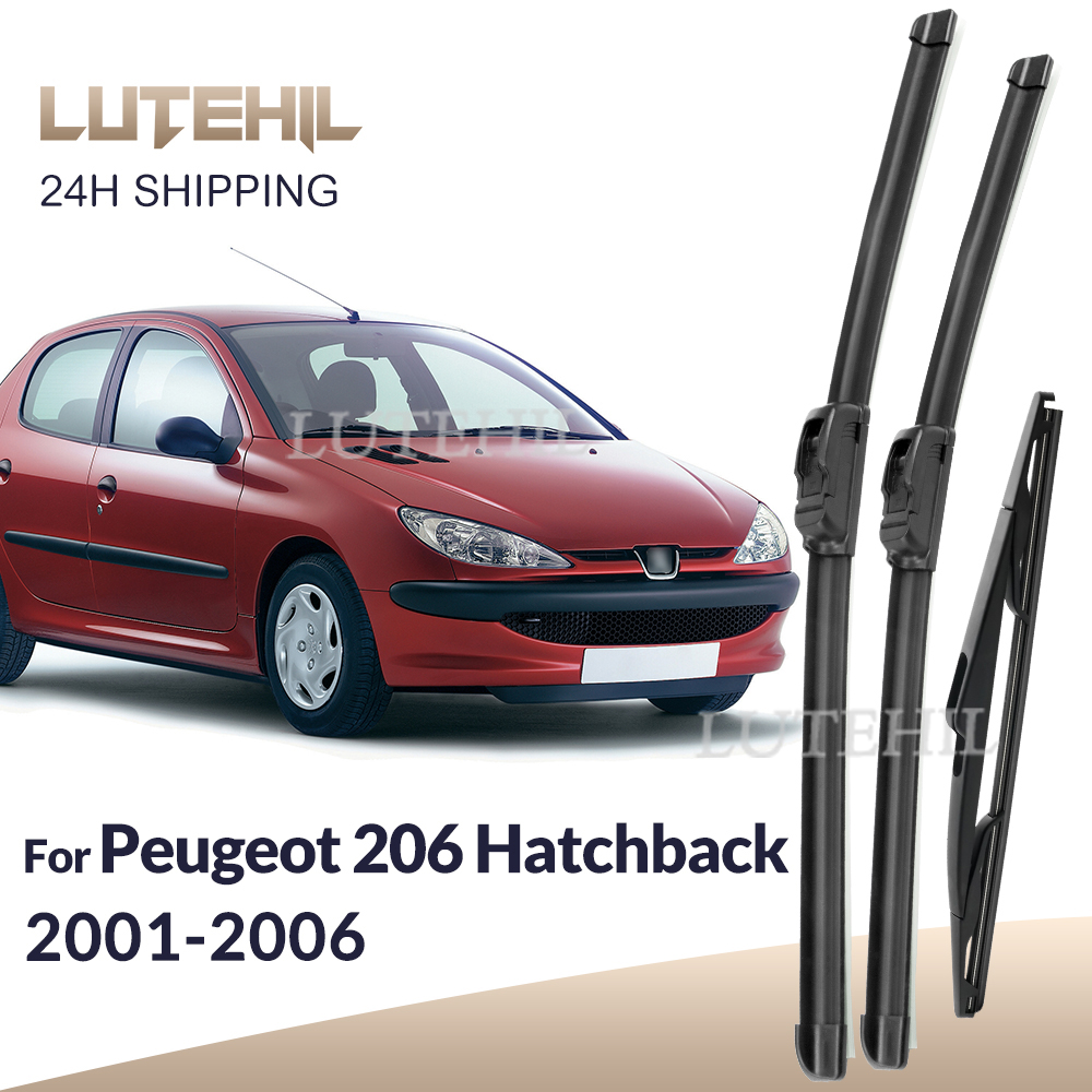 Voor Peugeot 206 Hatchback 2001-2006 2002 2003 Ruitenwisser Voor & Achter Wisserbladen Voorruit Voorruit Venster Borstels 26 "+ 16" + 14"