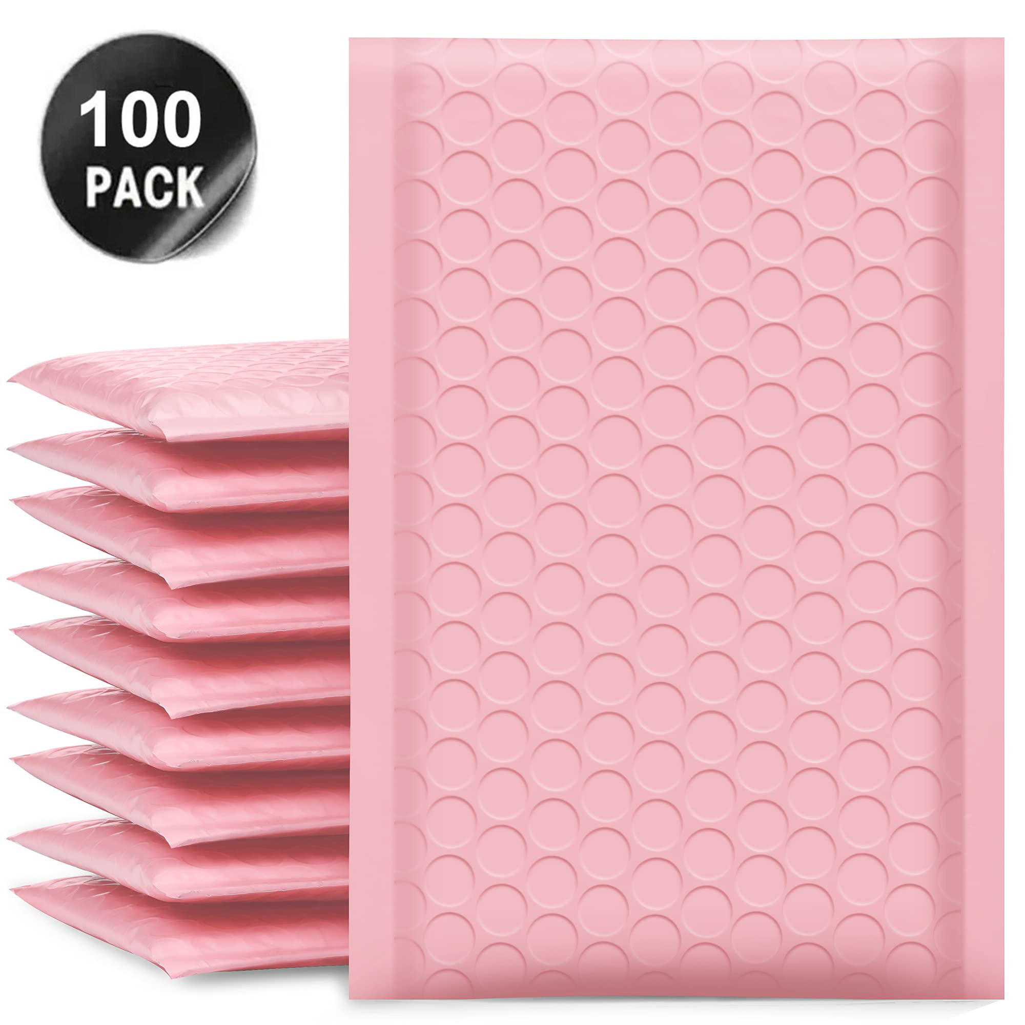 100 Uds. Sobres de embalaje de burbujas rosas, sobres de correo, sobres de polietileno negro para envío, relleno de bolsas de burbujas autoselladas