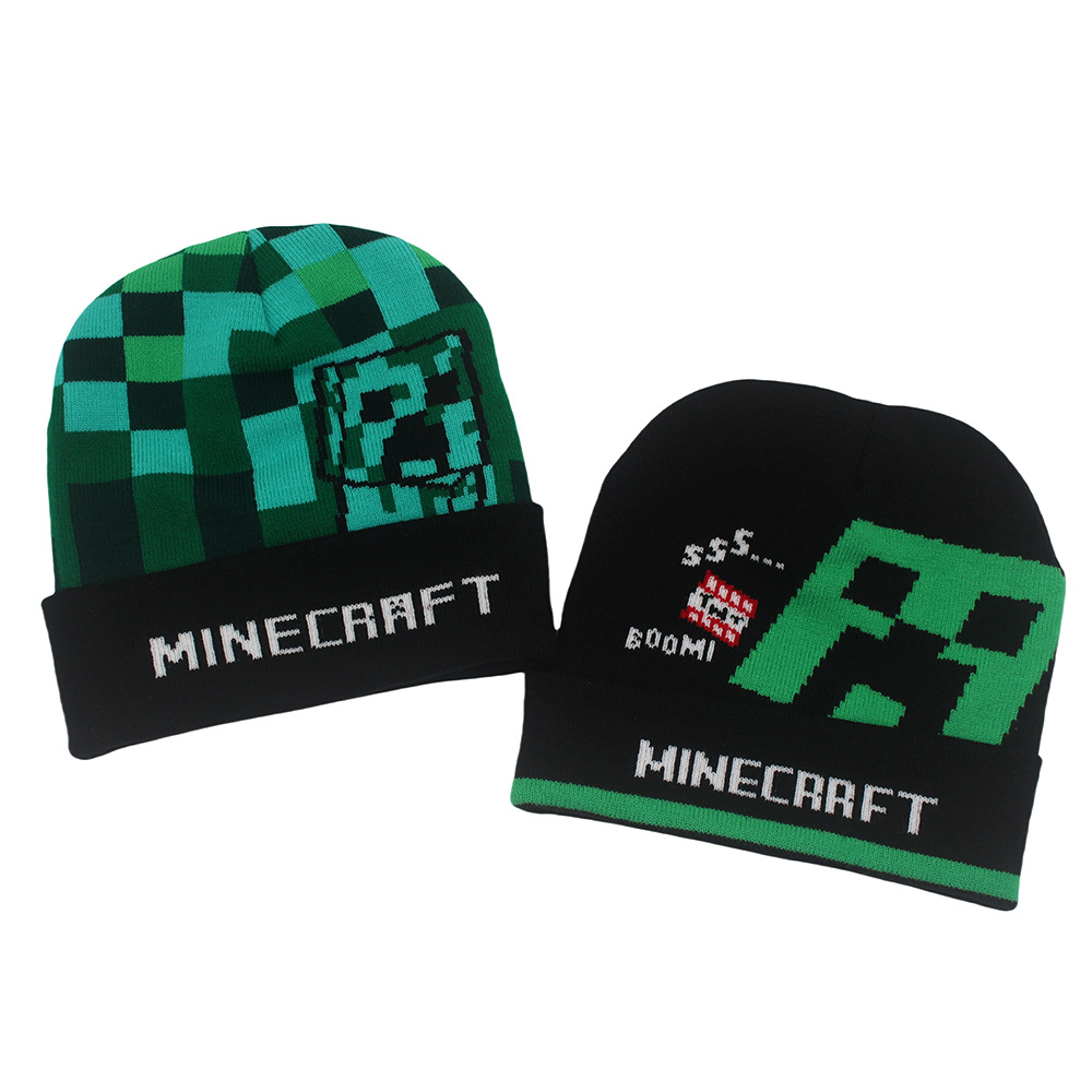 ใหม่ร้อน Minecraft ฤดูใบไม้ร่วงและฤดูหนาวถักหมวก My World พิมพ์การ์ตูนผู้ชายและผู้หญิง Bonnets สําหรับ Beanies หมวกของขวัญ