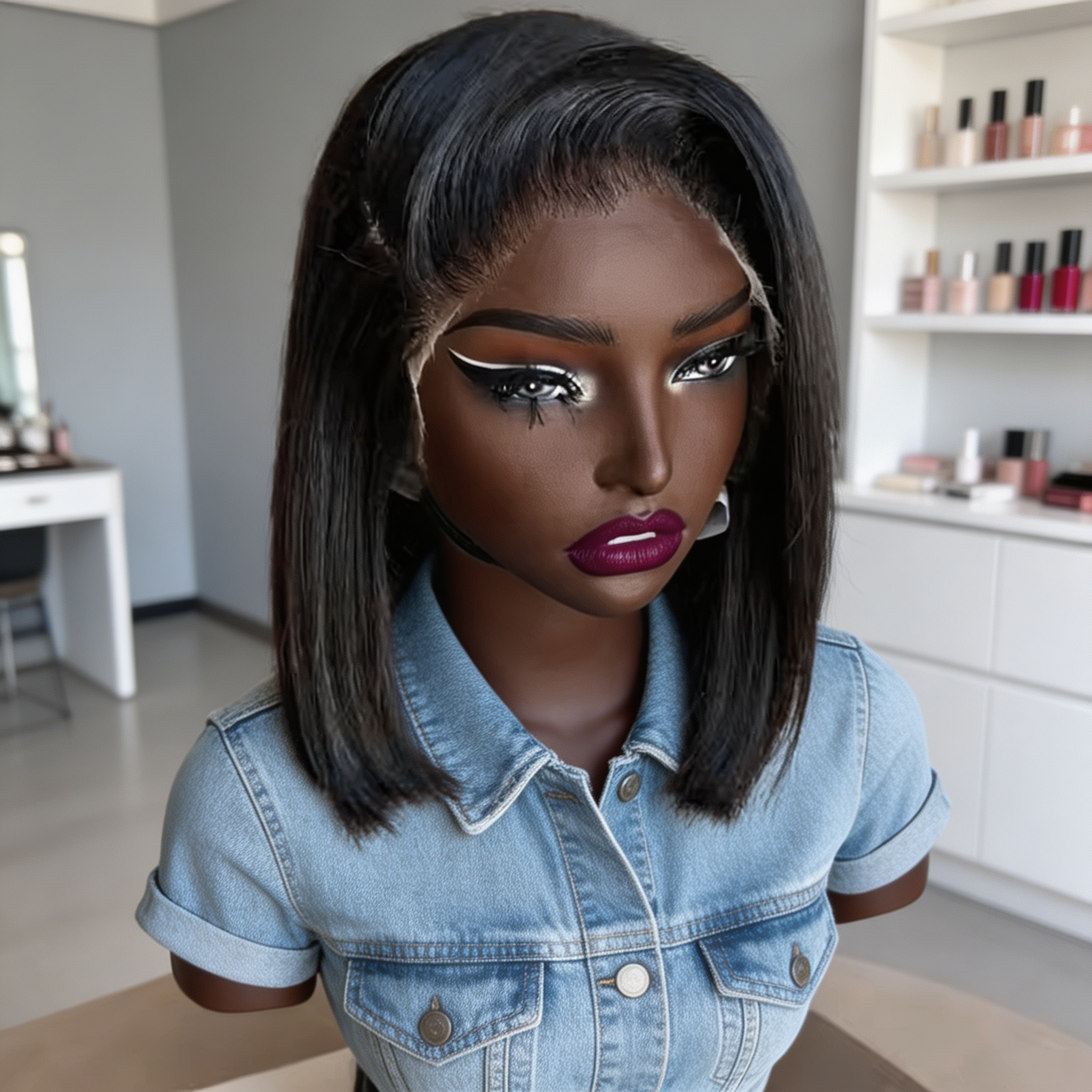 Perruque Bob 250% de densité, cheveux humains de 16 pouces, perruques frontales en dentelle HD 13x6, ligne de cheveux pré-épilée, sans colle, perruque droite sans colle 13x4 7x5, prête à porter, perruques frontales en dentelle transparente pour femmes, de