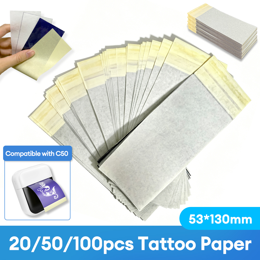 20/40/60pcs Tattoo Transfer Paper 53*130mm Tattoo Stencil Transfer Paper For 2inch Tattoo Thermal Printer Tattoo Small Pattern