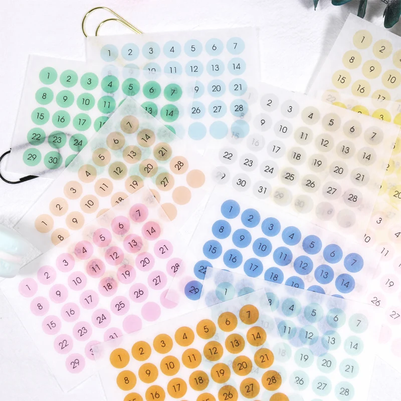 Étiquette autocollante ronde couleur bonbon, étiquette autocollante pour journal intime planificateur hebdomadaire pour année complète, étiquette pour journal intime