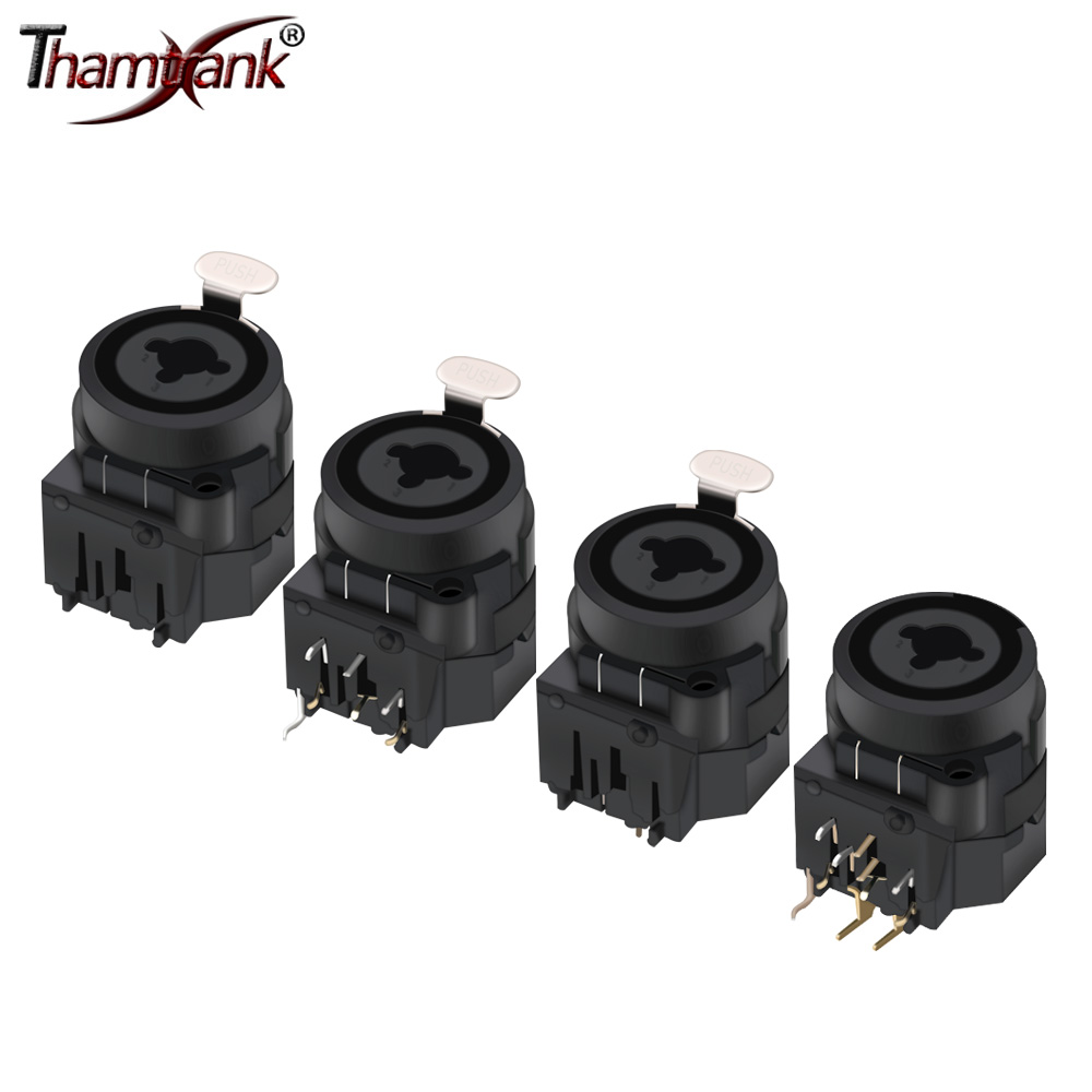 4 Buah 3Pin 6.35Mm Konektor XLR Soket Jack Wanita 6/7/11 Kaki Konektor Sasis Lurus Fungsi Ganda Adaptor Dudukan Panel Audio