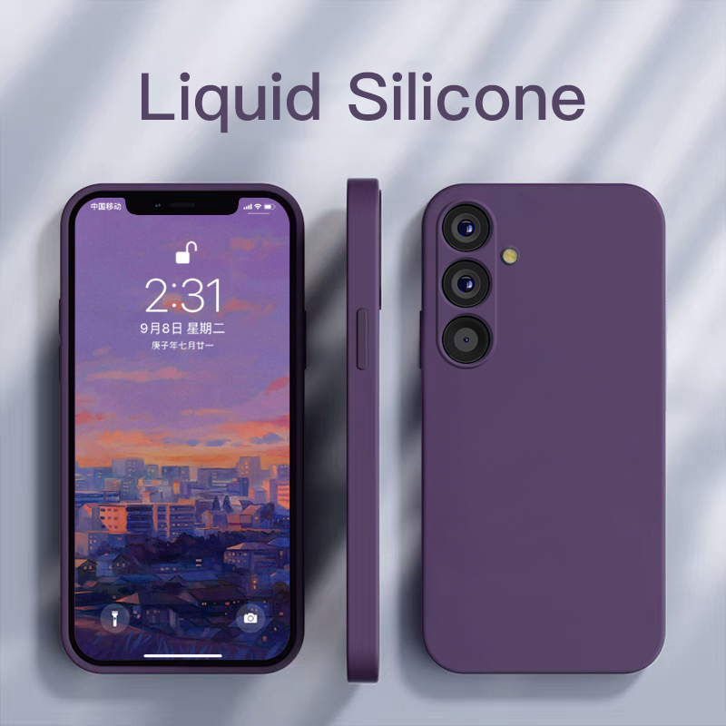 S26 S25 Ultra Plus hoesje van vloeibaar siliconen met camera bescherming voor Samsung Galaxy S26 S25 S24 S25 Ultra Plus zachte hoes
