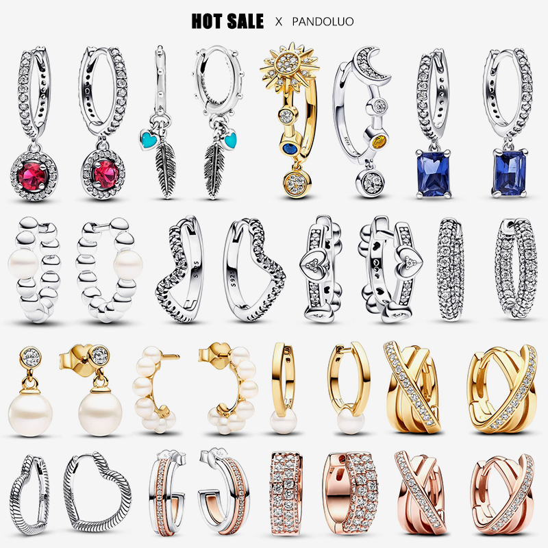 Pendiente de Plata de Ley 925 2024, novedad en pendientes colgantes con dijes de sol y luna, joyería para regalos de fiesta y Festival de aniversario para mujer