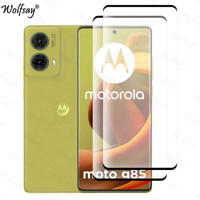 3D tepi melengkung kaca Tempered untuk Motorola Moto G85 pelindung layar Moto G85 G 85 kaca penutup penuh untuk Moto G85 kaca 6.67 inci