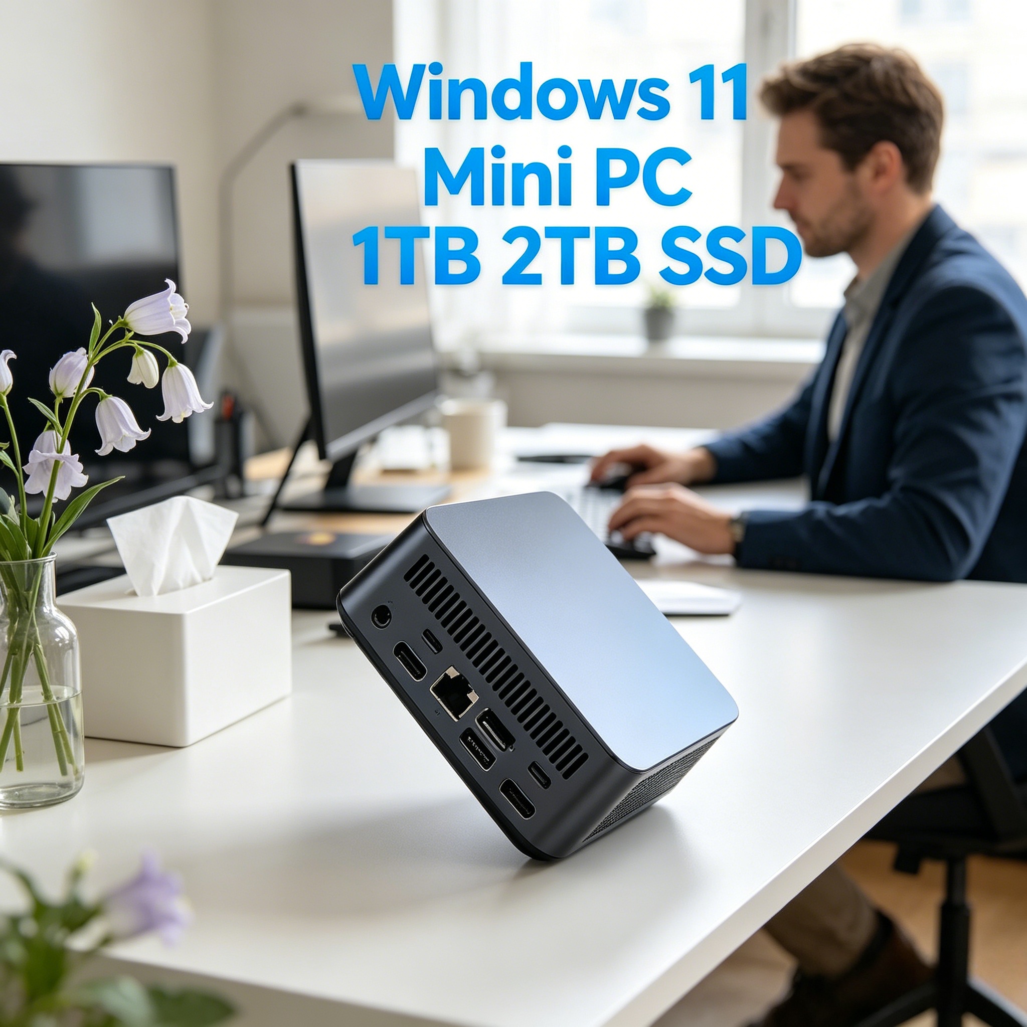 Mini PC Laptop Core I3 6100 com 32GB de Memória Grande, Win11 Pro, WiFi6, BT5.2, Host de Estudo em Casa