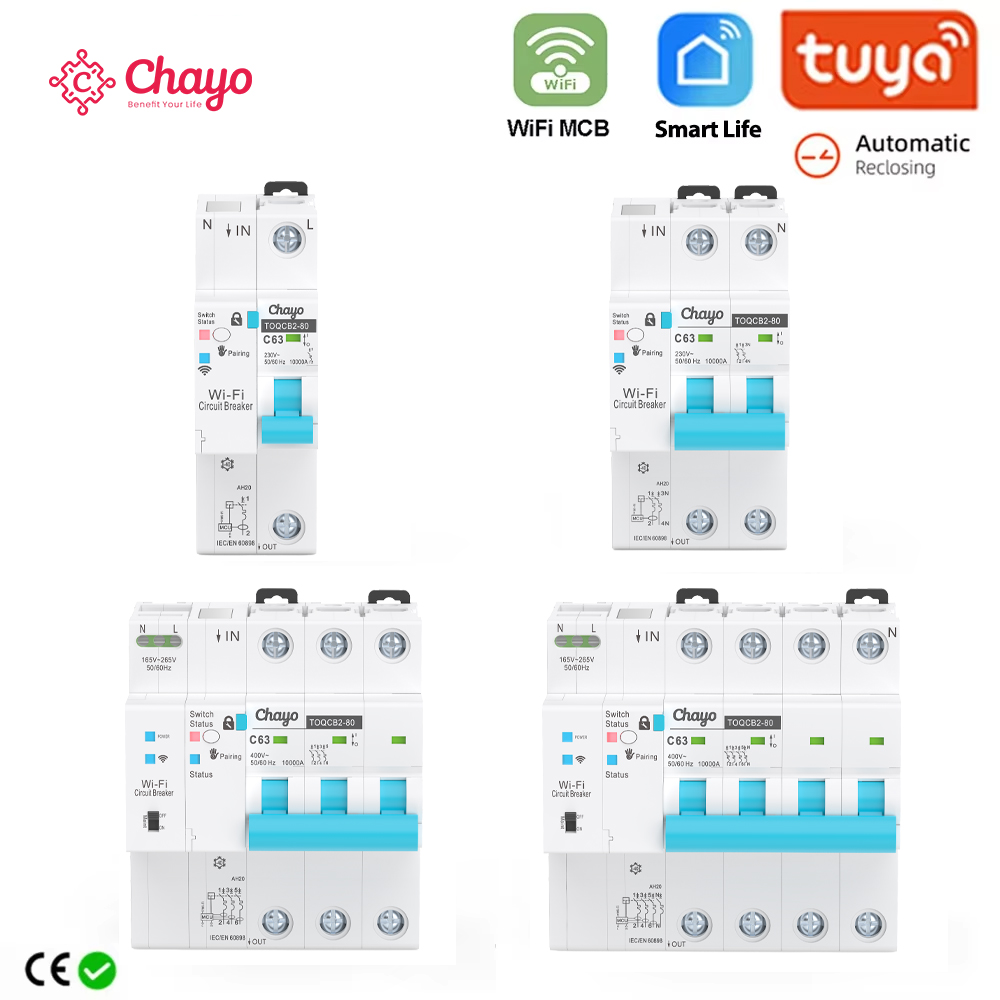 Tuya mcb wifi Leistungs messung Leistungs schalter Smart Life Timer Fernbedienung automatischer drahtloser Unterbrechung schalter