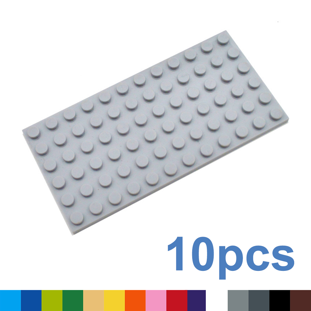 10 sztuk DIY klocki 6x12 kropek cienkie figurki cegły edukacyjne kreatywny rozmiar kompatybilny z 3028 zabawkami dla dzieci