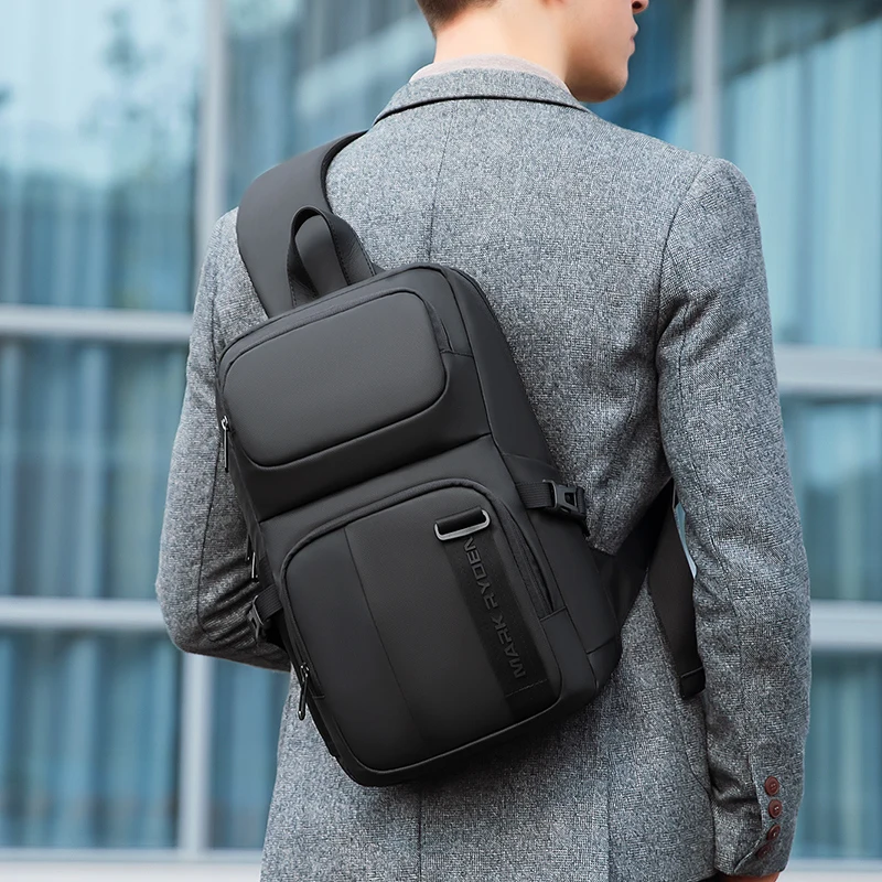 MARK RYDEN Tas Selempang Kapasitas Besar untuk Pria, Tas Bahu Laptop 13.3 Inci, Tas Dada untuk Suami, Tas Perjalanan Singkat